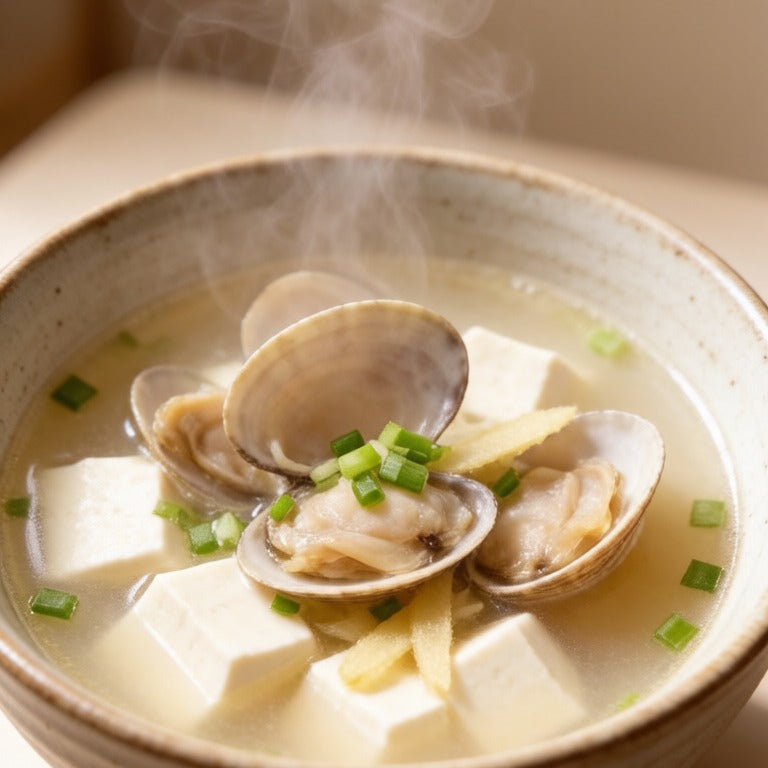 Clams in tofu soup