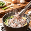 Fresh wild baby octopus on ice